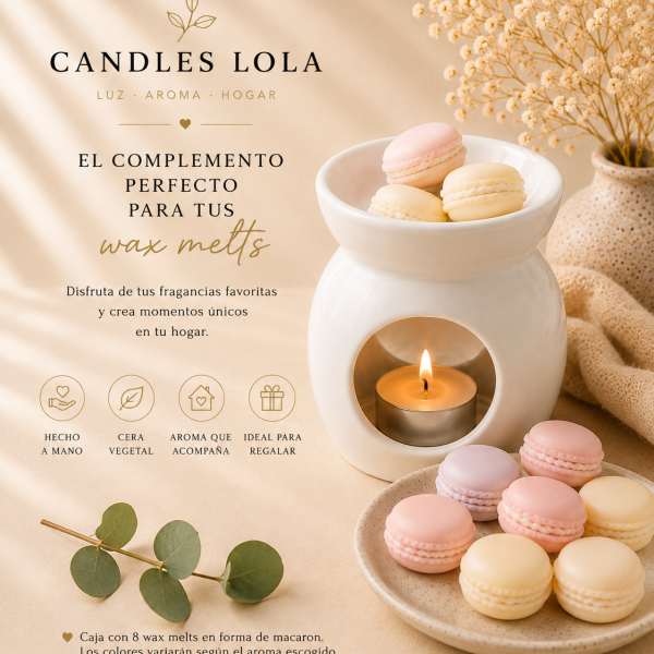 PACK QUEMADOR + MACARONS WAX MELTS